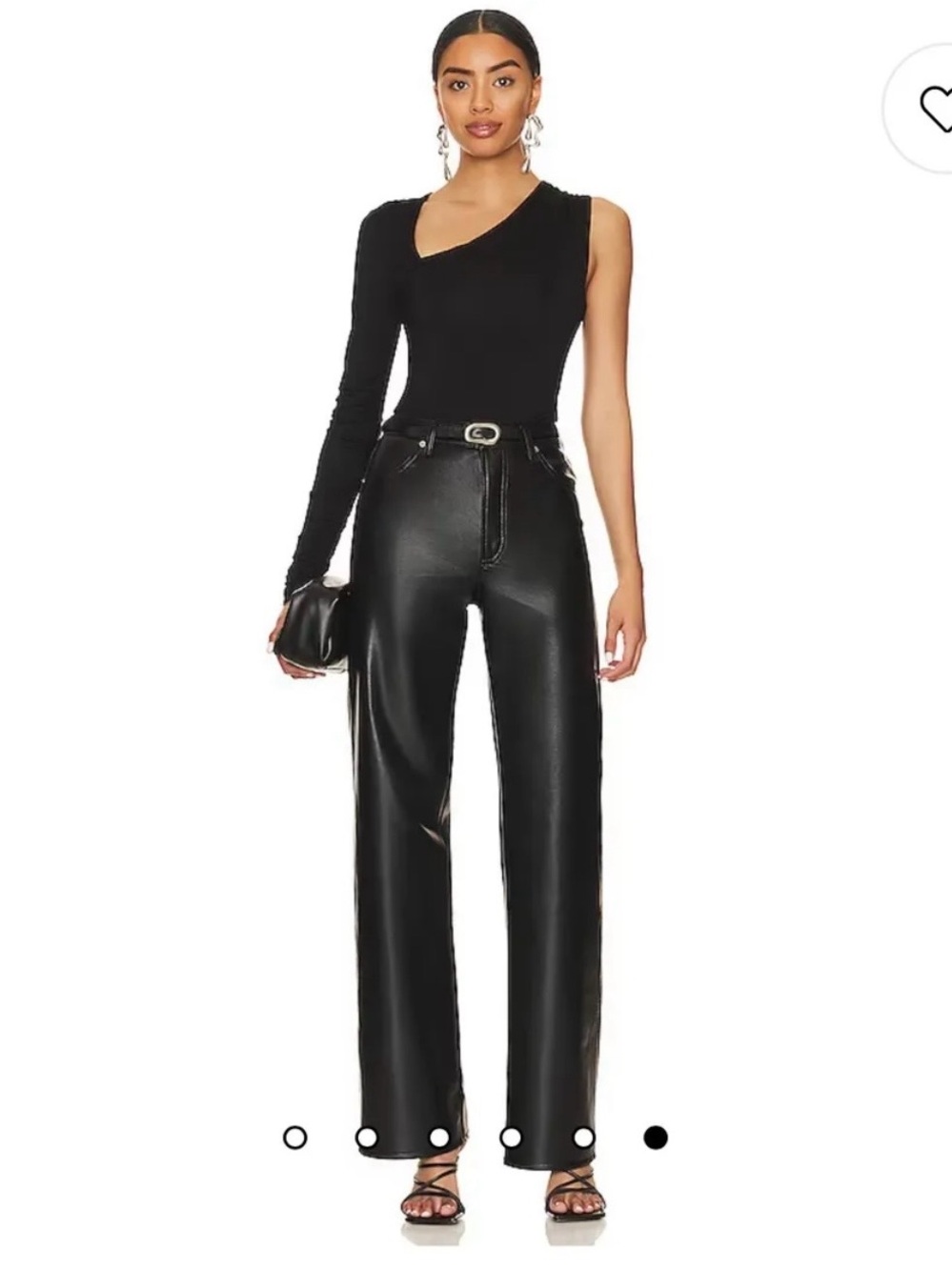 Asymmetric One-Shoulder Black Bodysuit